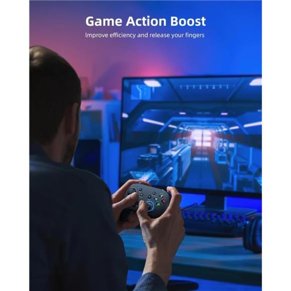 Wireless Gaming Controller, Dual-Vibration Joystick Gamepad - Black - Picture 6 of 6